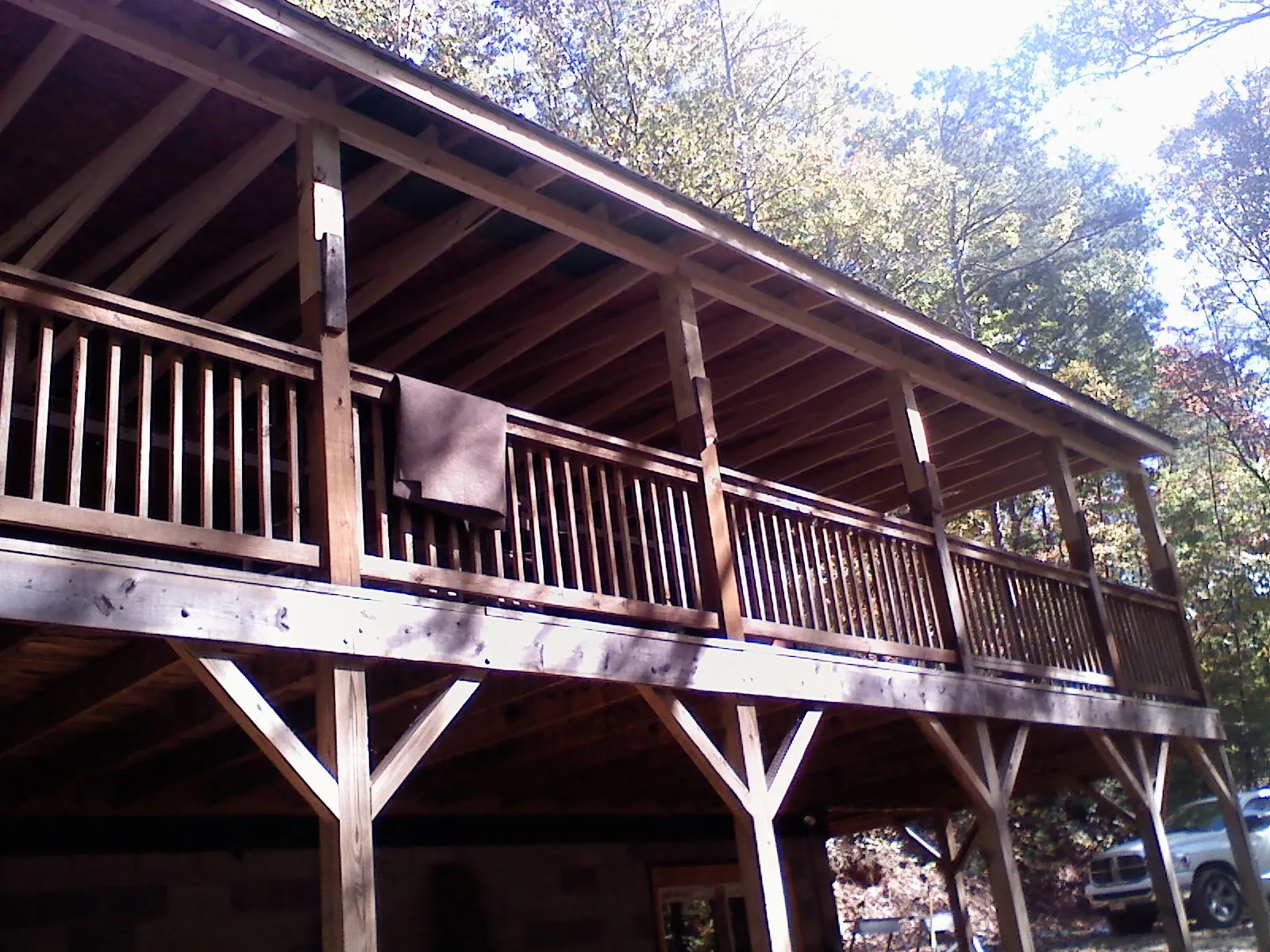 Timber framing under a new elevated porch and deck — Roof Leak Repair in Park Hall by Roofing Brothers